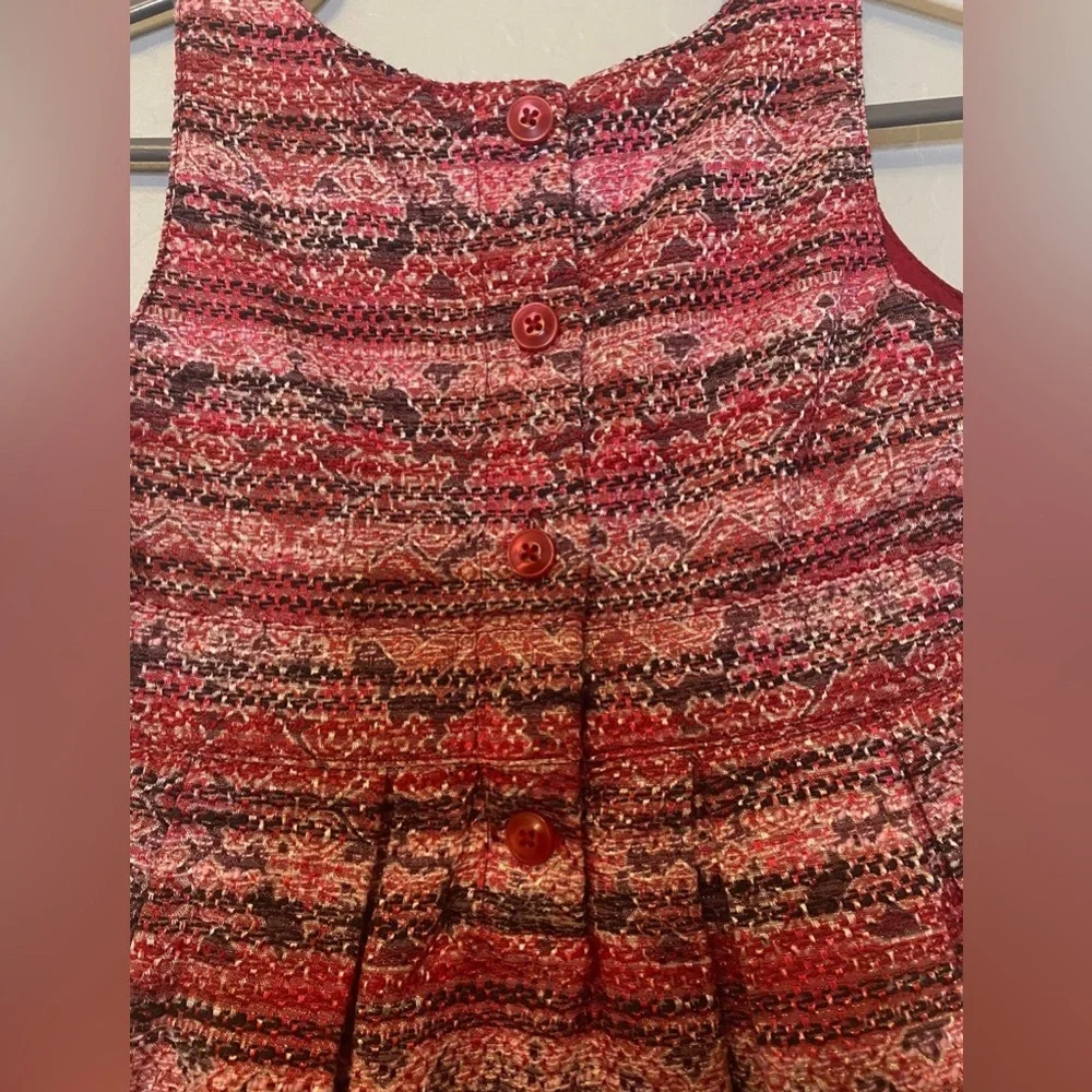 Genuine kids pink, black and red sleeveless tweed dress 2T